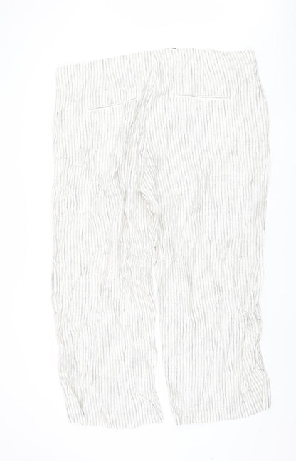 Womens UK Size 24 Marks and Spencer Relaxed Fit  White Trousers