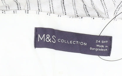 Womens UK Size 24 Marks and Spencer Relaxed Fit  White Trousers