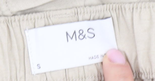 Marks and Spencer Men's Beige Cargo Trousers, Size S