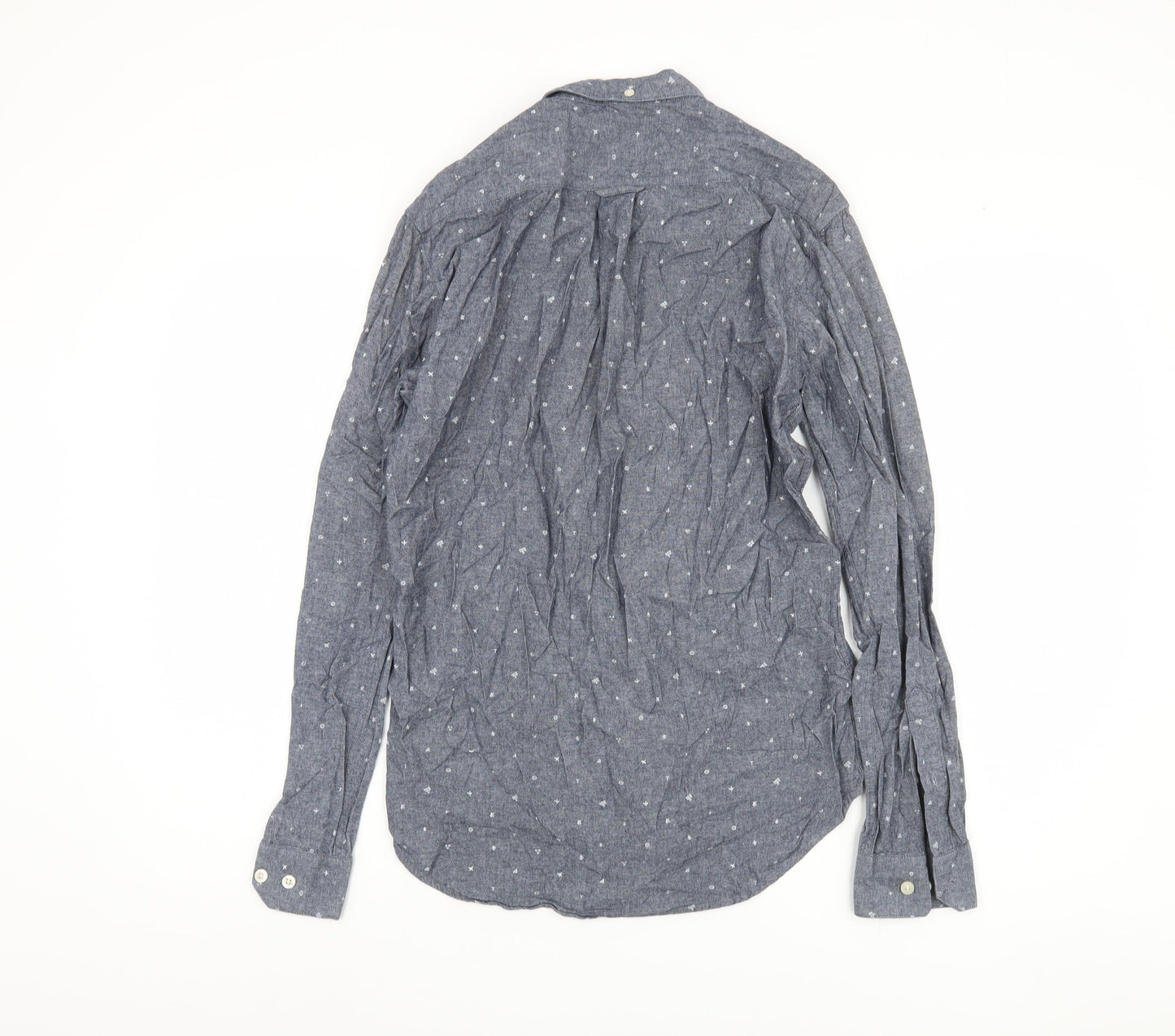 Farah Men's Grey Slim Fit Long Sleeve Button-Up Shirt