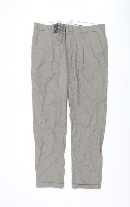 Marks and Spencer Men's Grey Tapered Trousers 38L