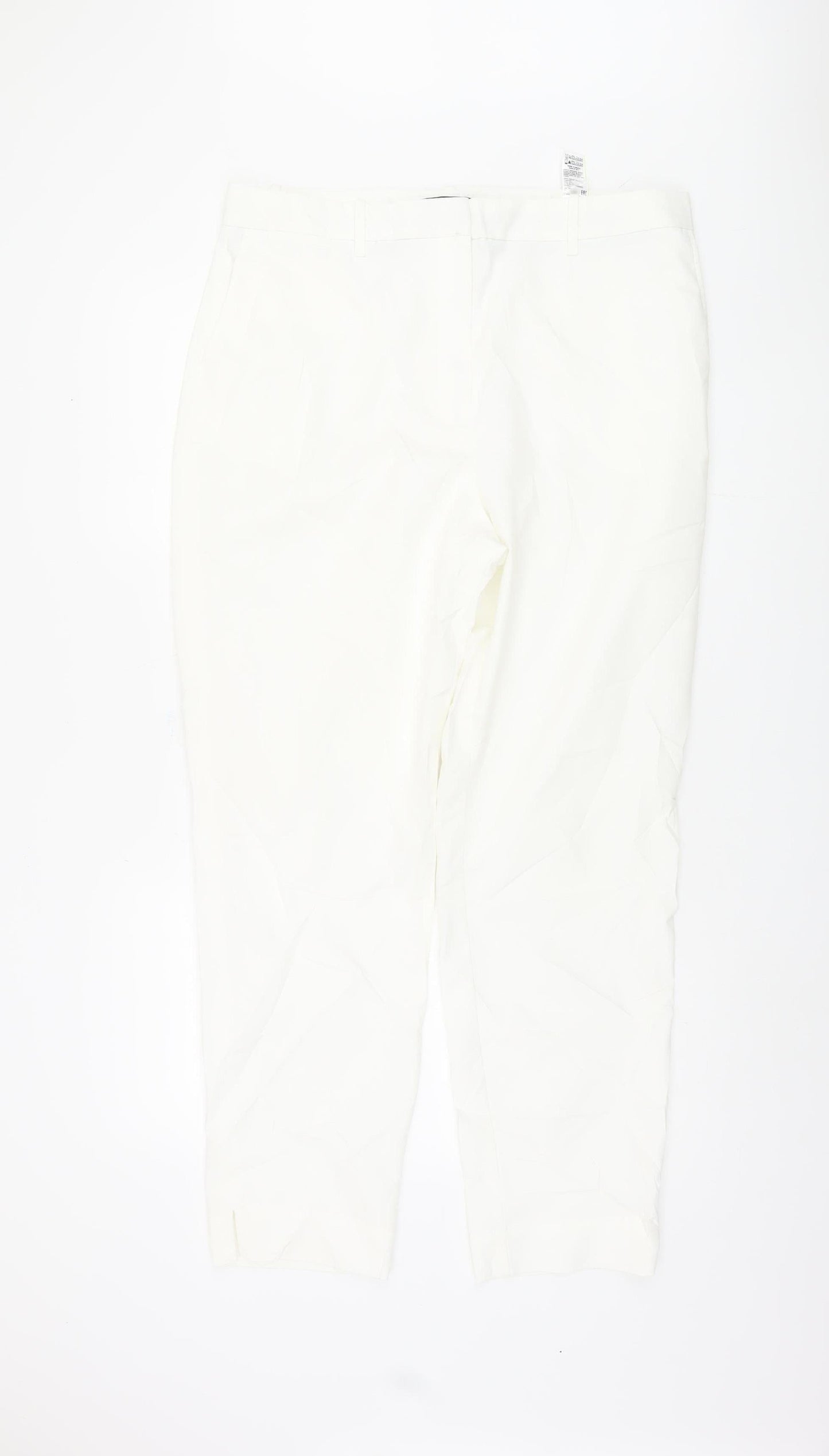 Womens UK Size 16 Marks and Spencer   White Trousers