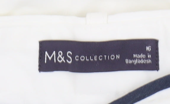 Womens UK Size 16 Marks and Spencer   White Trousers