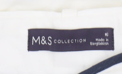Womens UK Size 16 Marks and Spencer   White Trousers