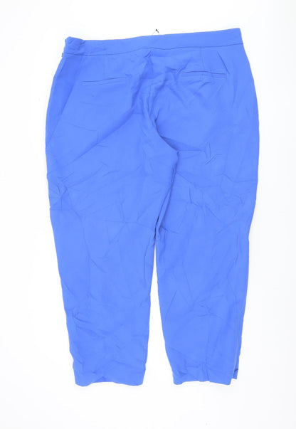 Womens UK Size 22 Marks and Spencer Relaxed Fit Casual Blue Trousers