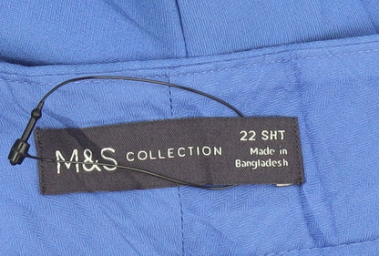 Womens UK Size 22 Marks and Spencer Relaxed Fit Casual Blue Trousers