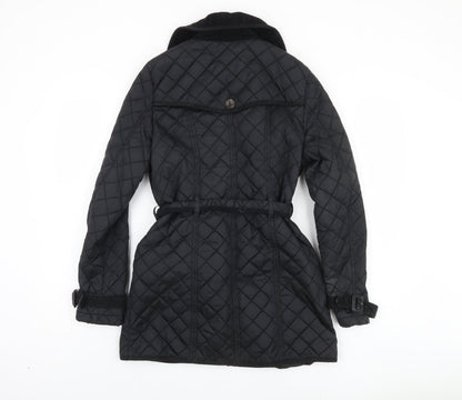 Womens UK Size 10 NEXT Black Quilted Coat