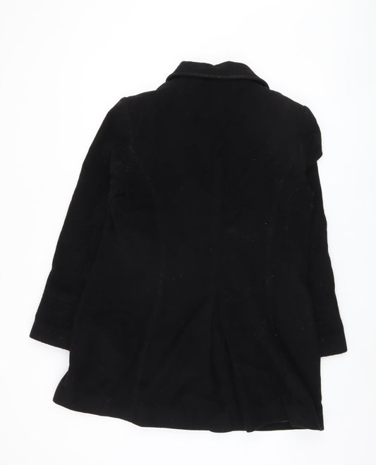 Jacques Vert Women's Black Pea Coat Size 12 Wool Blend