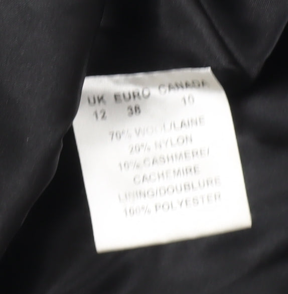 Jacques Vert Women's Black Pea Coat Size 12 Wool Blend