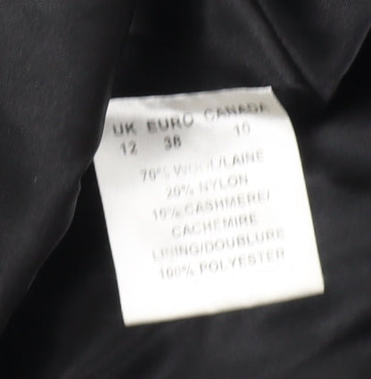 Jacques Vert Women's Black Pea Coat Size 12 Wool Blend