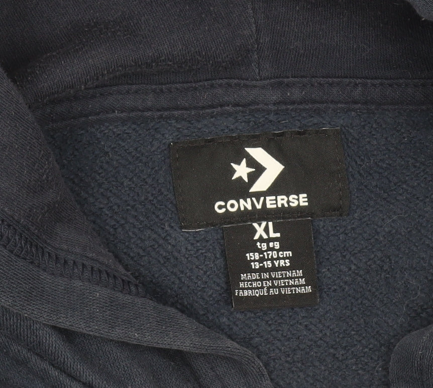 Converse Boys Blue XL Full Zip Hoodie with Logo