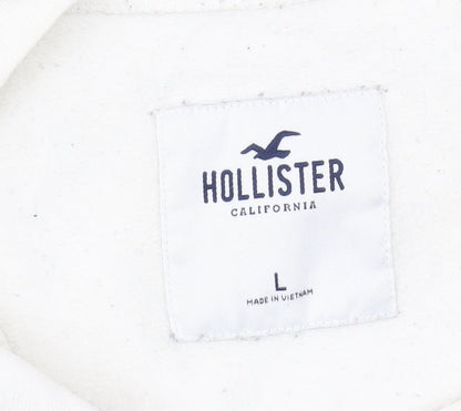 Hollister Women's White Pullover Sweatshirt L