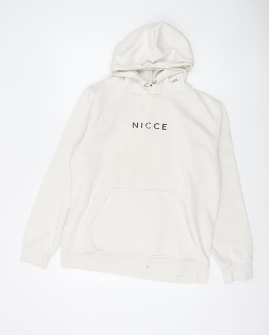 Mens UK Size M NICCE White Pullover Hoodie