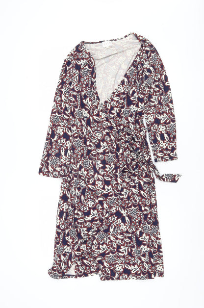 East Women's Multicoloured Wrap Dress Size 10