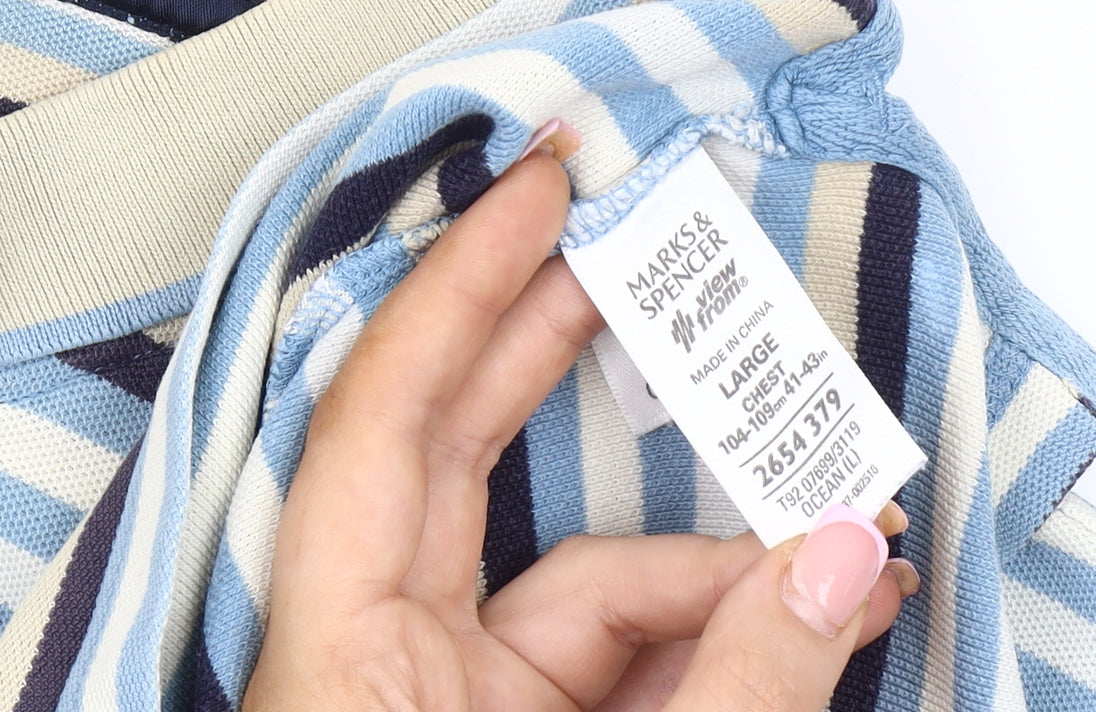 Marks and Spencer Mens Multicoloured L Striped Polo