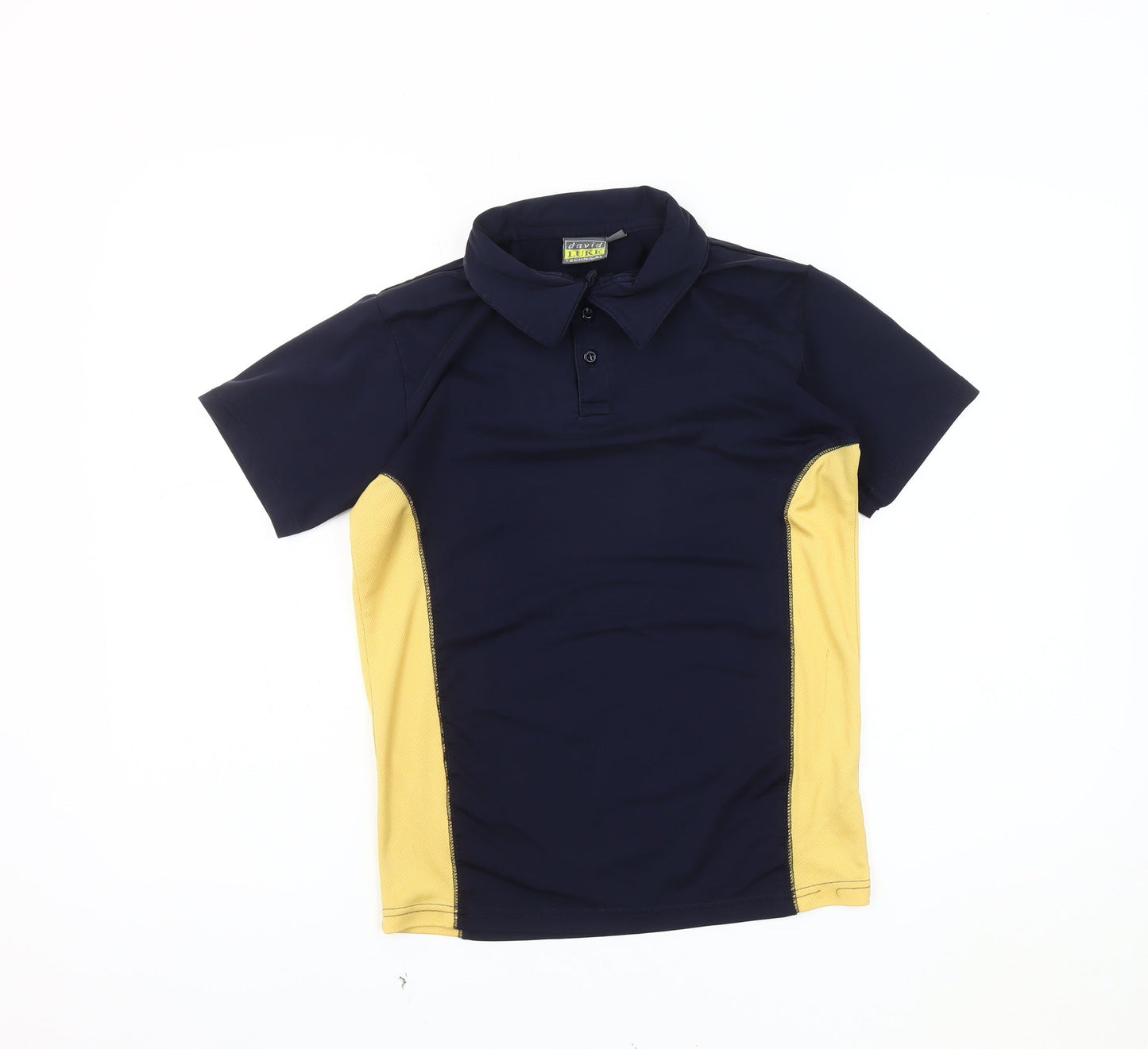 David Luke Boys Blue Colourblock Polo Shirt L Collared