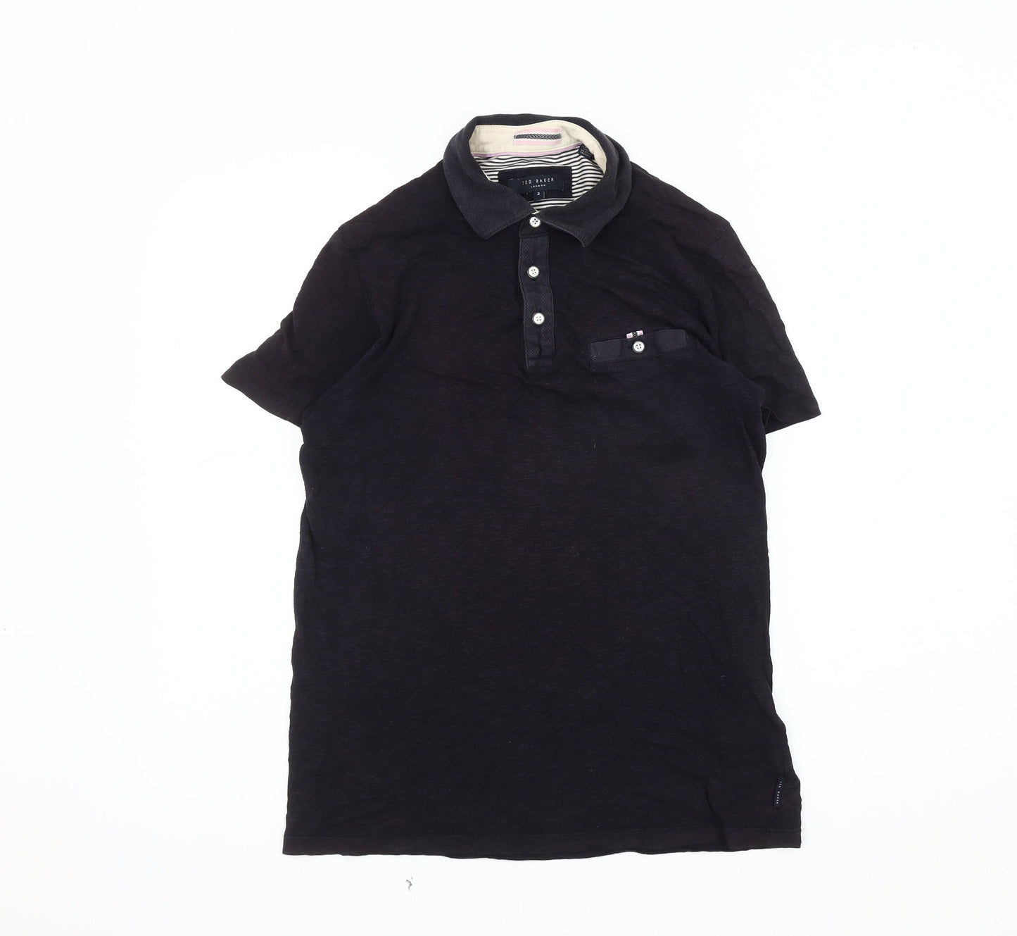 Ted Baker Men's Black Polo, Size S, Short Sleeve