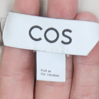 COS Women's Beige Pleated Midi Skirt, Size M, Elegant Design