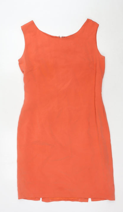 Austin Reed Women's Orange Silk Sheath Dress, Size 14