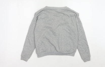 Lipsy London Grey Ruffle Sweatshirt Women UK 10