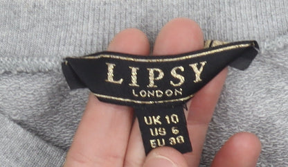 Lipsy London Grey Ruffle Sweatshirt Women UK 10