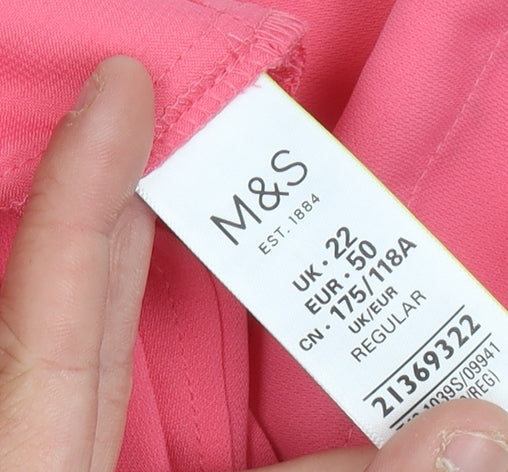 Marks and Spencer Women's Pink One-Shoulder Jumpsuit