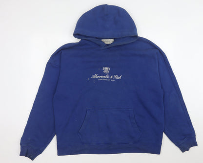 Abercrombie & Fitch Men's Blue Pullover Hoodie L