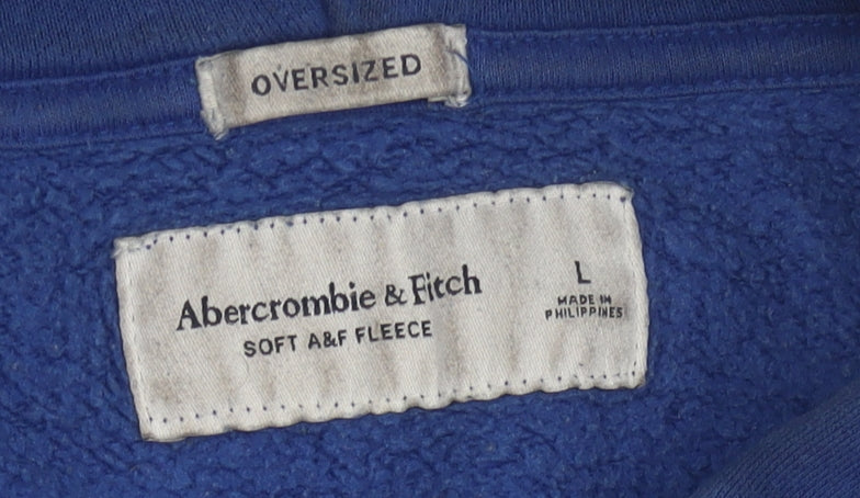 Abercrombie & Fitch Men's Blue Pullover Hoodie L