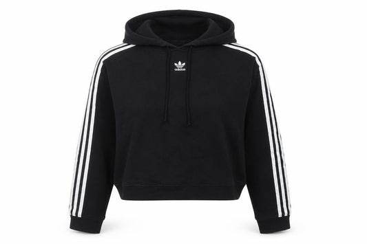 Front view of Adidas Women’s Black Pullover Hoodie, size UK 14