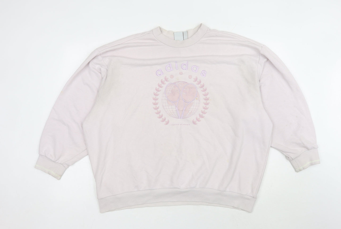 Adidas Women's White Pullover Logo Sweatshirt Size 10