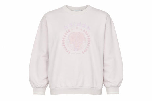 Front view of Adidas Women's White Pullover Logo Sweatshirt, size 10