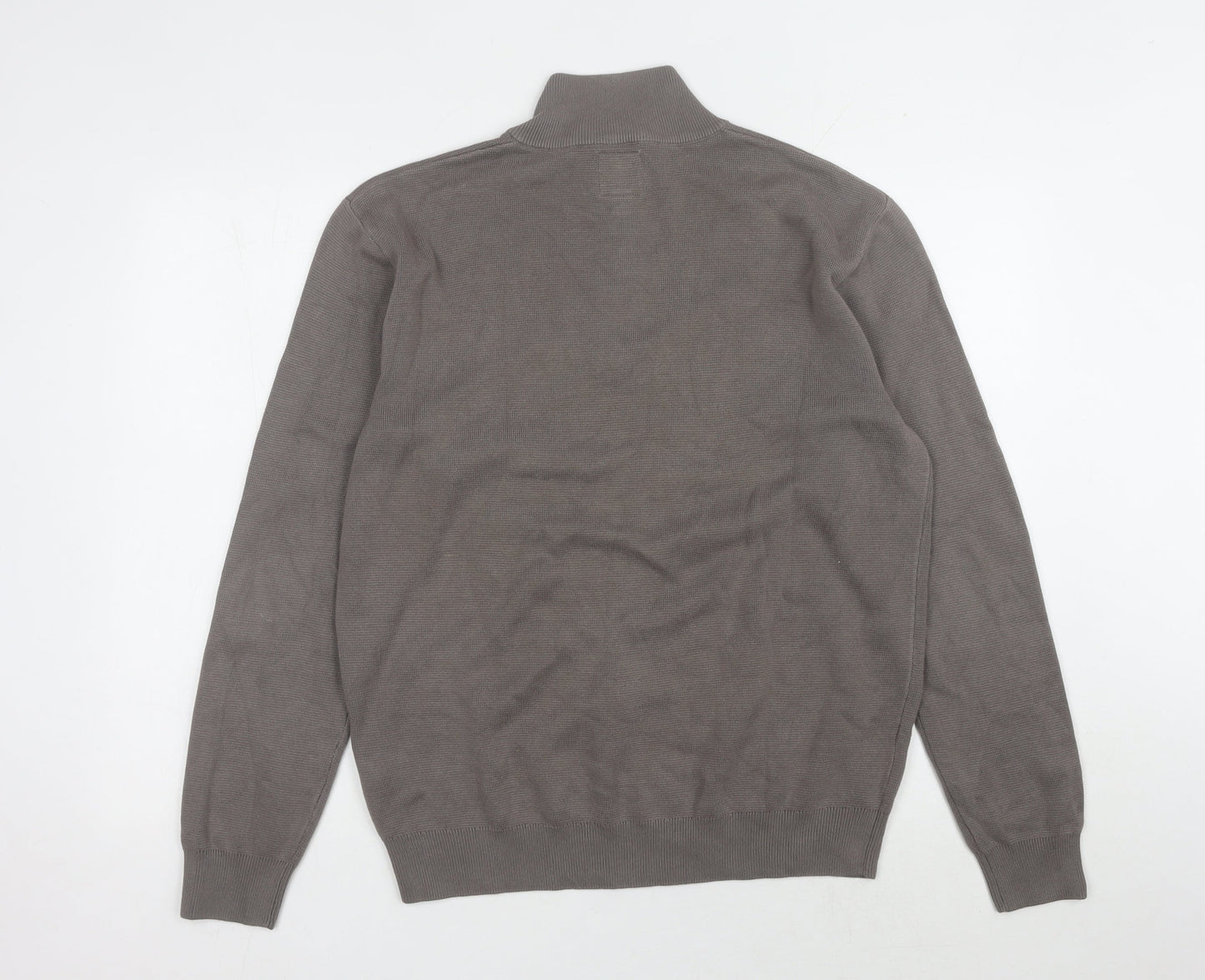 Next Men's Grey High Neck Cotton Pullover Jumper M