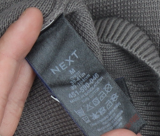 Next Men's Grey High Neck Cotton Pullover Jumper M