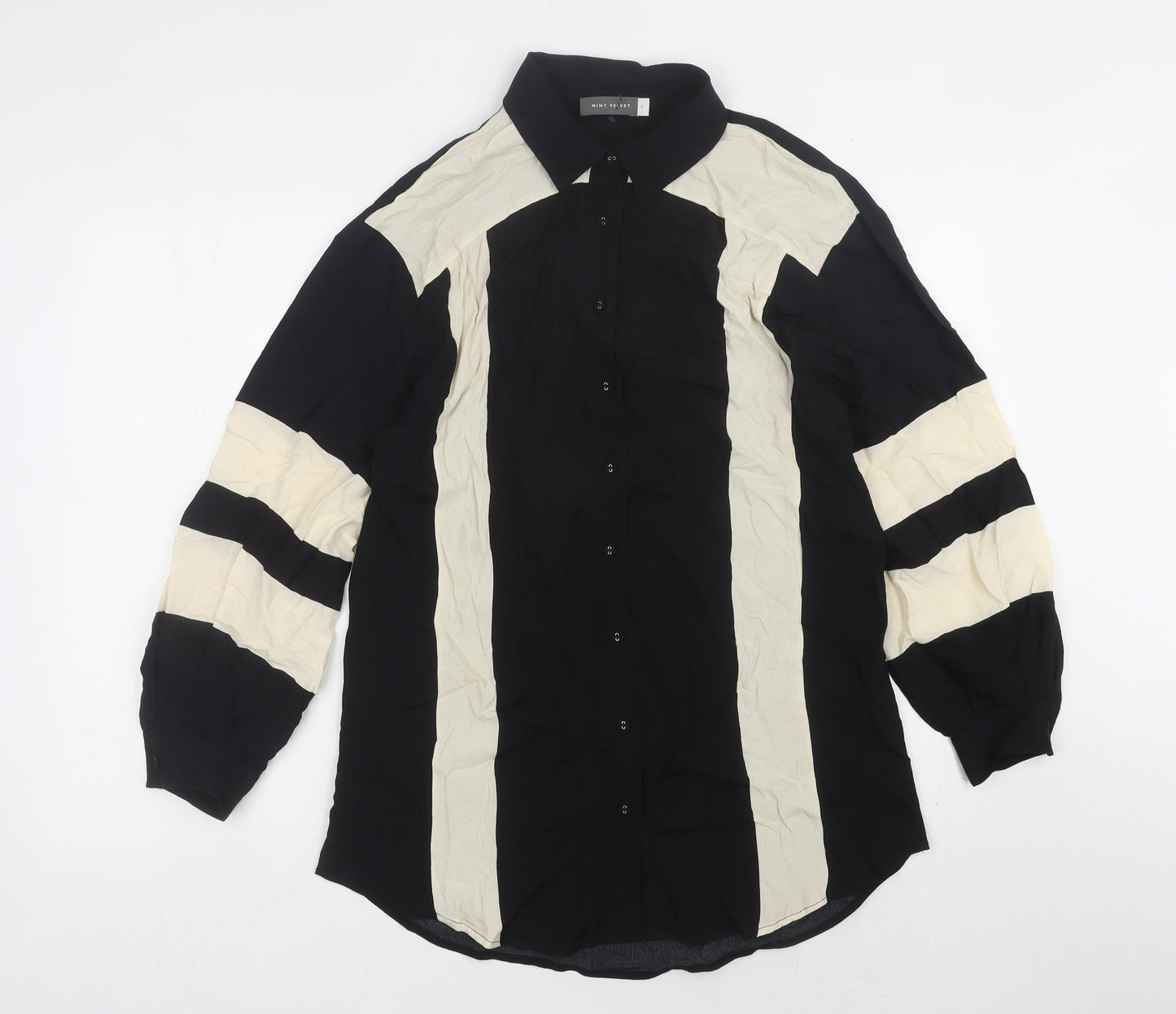 Womens UK Size S Mint Velvet Black  Button-Up