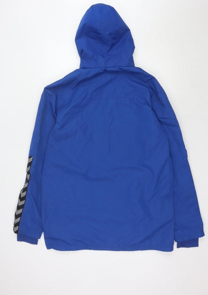 Mens UK Size M Hummel Blue Rain Coat