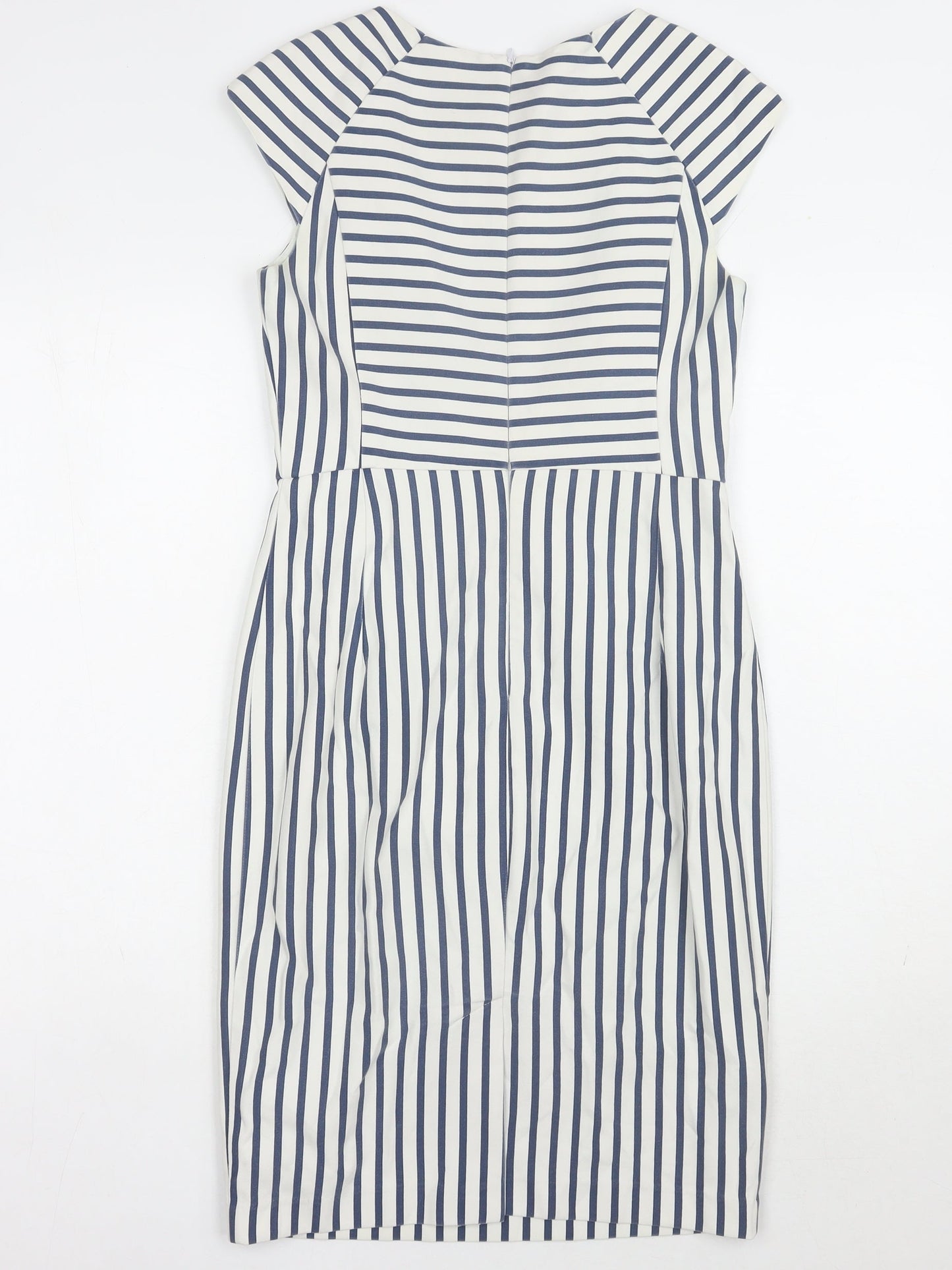 Oasis Women's Blue Striped Sheath Dress Size 10
