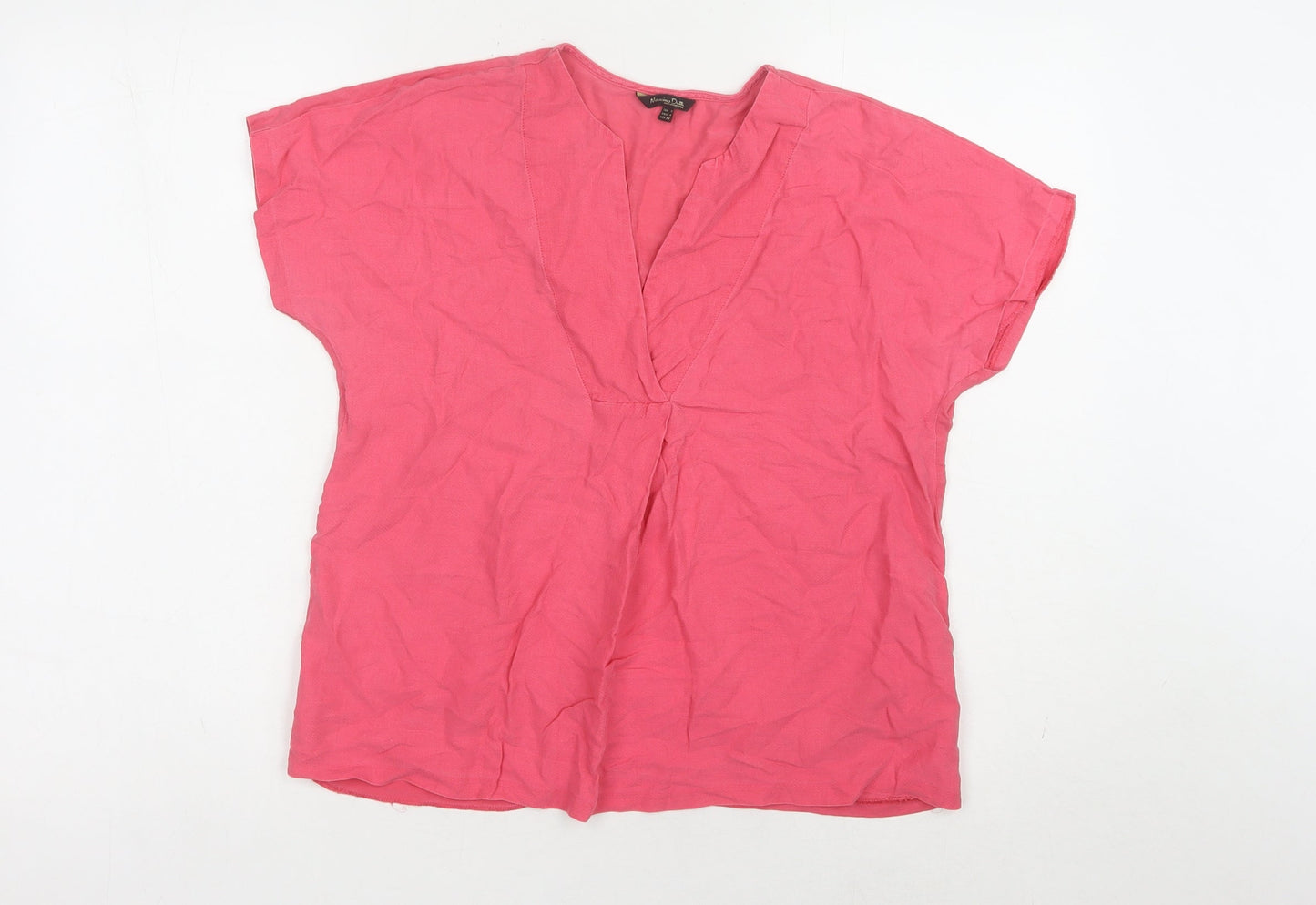 Womens UK Size 10 Massimo Dutti Pink Basic Blouse