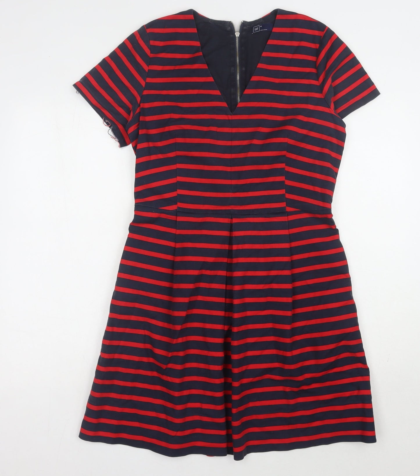 Gap Womens Red Striped Short Sleeve Dress Size 10