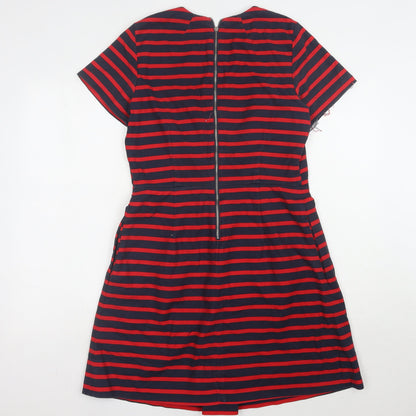Gap Womens Red Striped Short Sleeve Dress Size 10