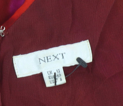 Next Women's Multicoloured V-Neck Sleeveless Dress