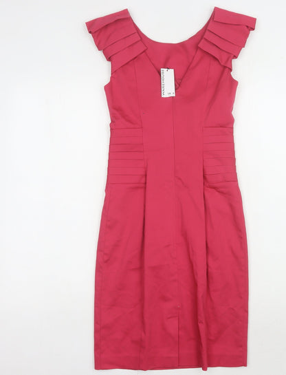 Warehouse Women's Red Pencil Dress, Size 8, Party Wear