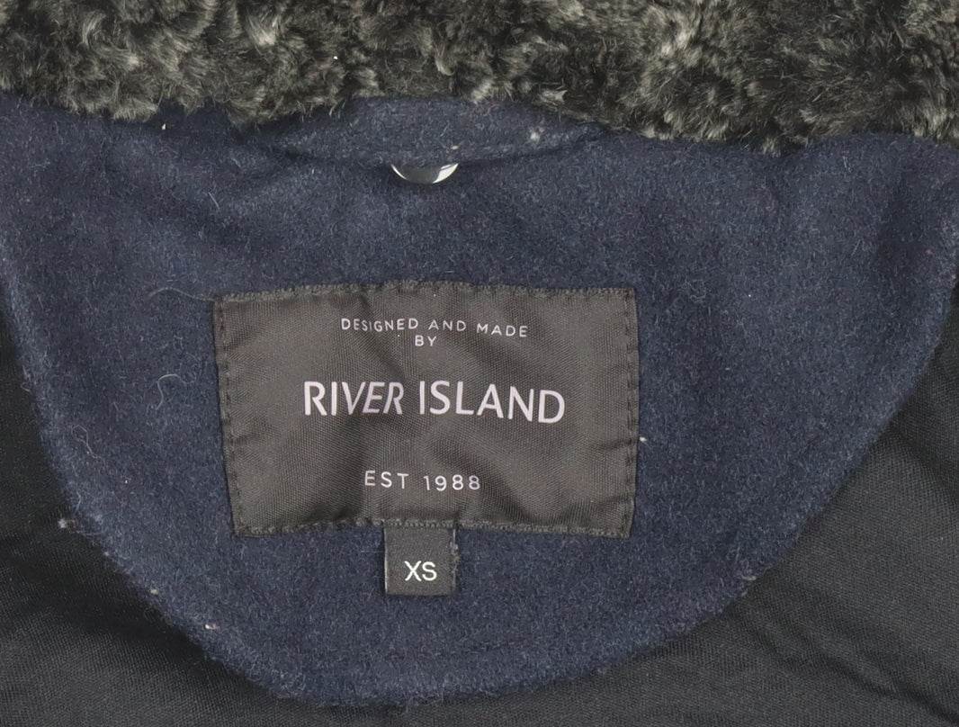 Womens UK Size XS River Island Black Bomber Jacket