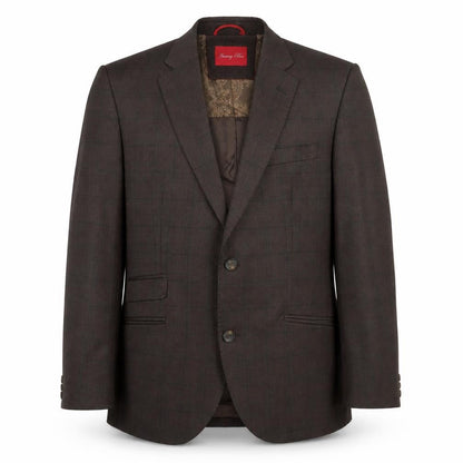 Front view of Jimmy Bee Brown Check Blazer for Men - Size 38S