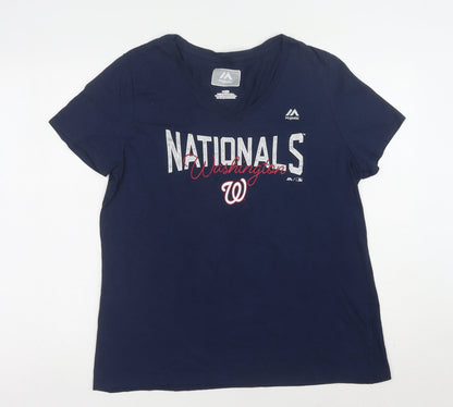 Majestic Women's Blue Baseball T-Shirt L