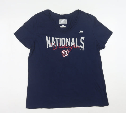 Majestic Women's Blue Baseball T-Shirt L