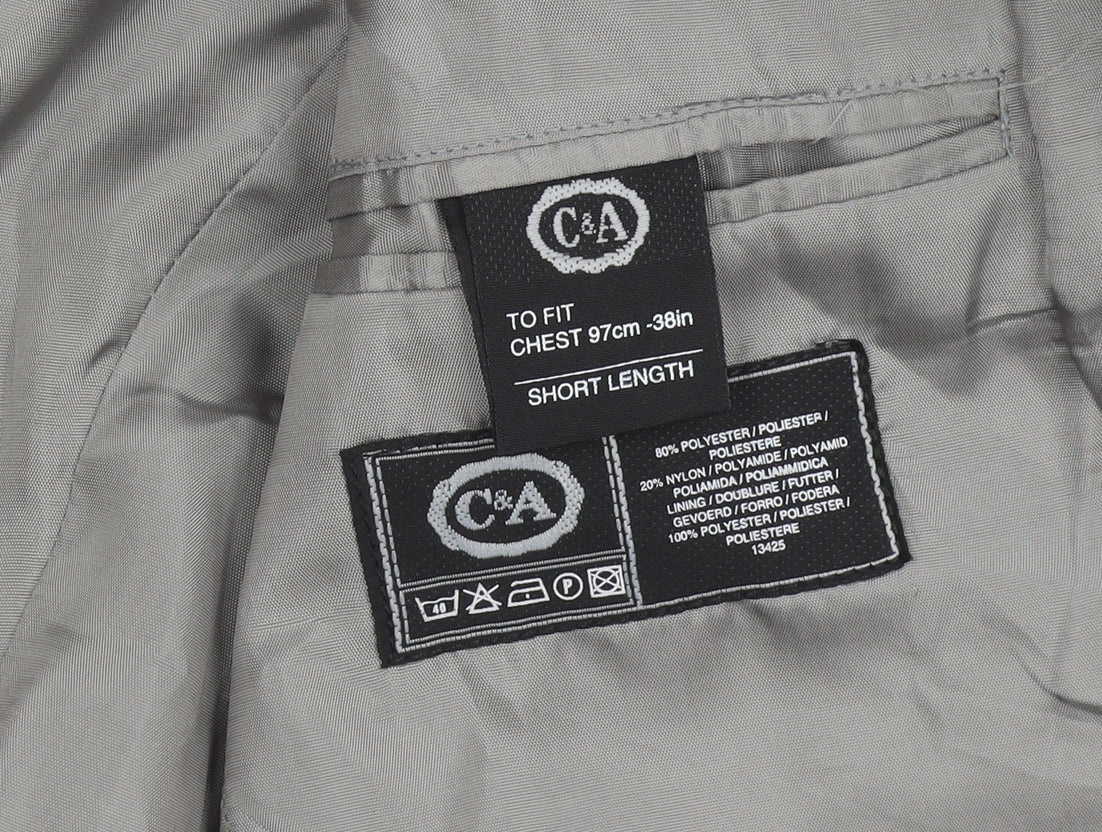 Mens UK Size 38 C&A Regular Grey Suit Jacket