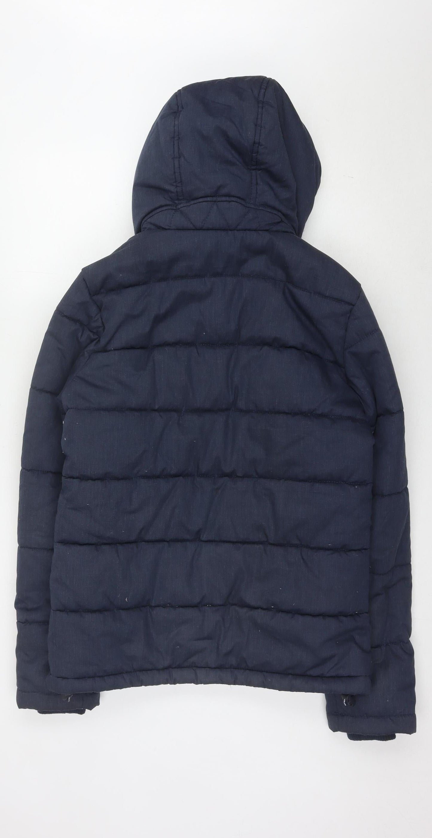 Super Women's Blue Puffer Jacket M Hooded Winter