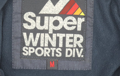 Super Women's Blue Puffer Jacket M Hooded Winter
