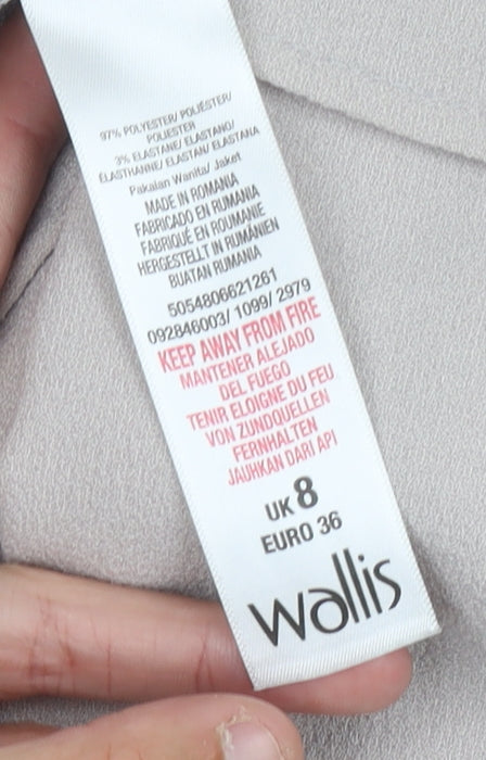 Wallis Women's Beige Blazer Size 8 Regular Fit