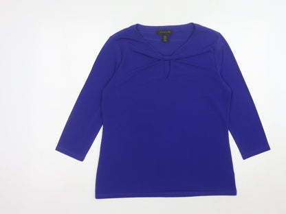 Womens UK Size M Tahari Blue Basic Blouse